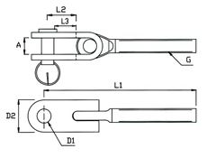 Medidas terminal horquilla