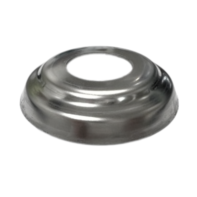 Embellecedor de acero inoxidable para tubo redondo de 25 milimetros.