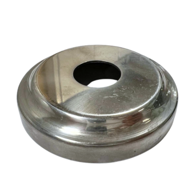 embellecedor de acero inoxidable para tubo redondo de 23 milimetros.