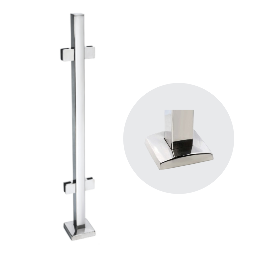 Postes AISI-316 40x40 acabado pulido con pinzas