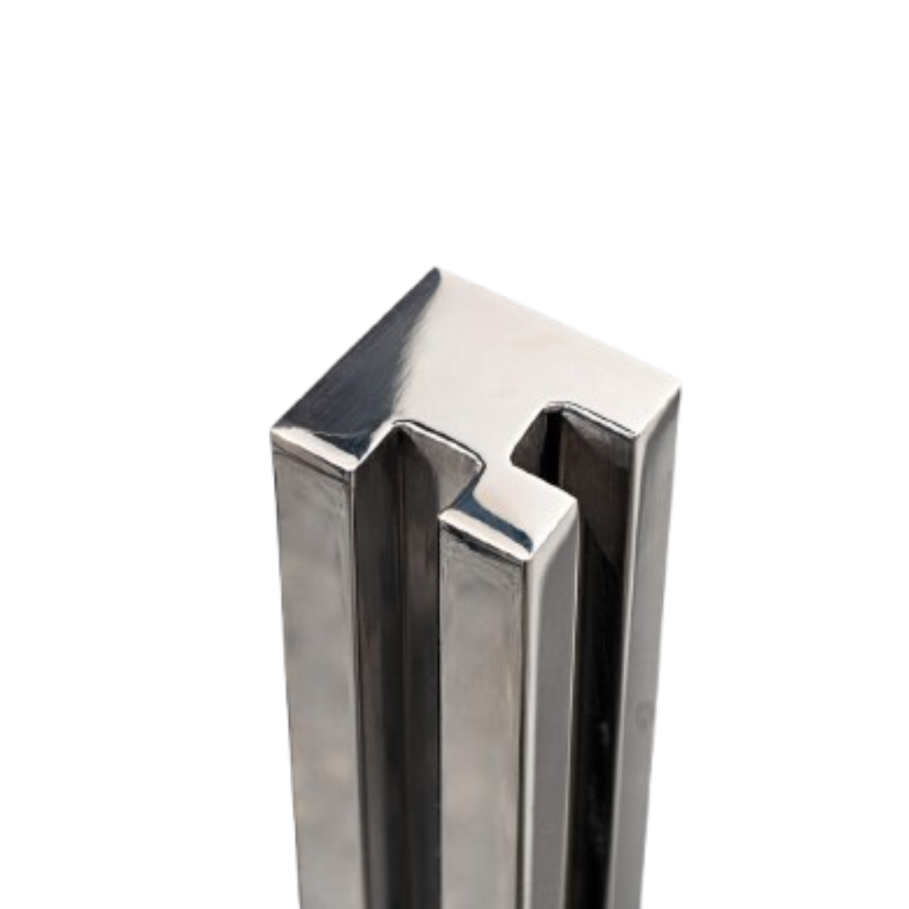 Poste 316 con 2 Ranuras en L acabado pulido y satinado Vidrio 10-12 mm