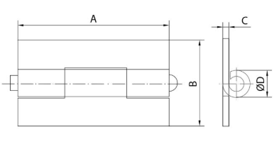 Medida bisagra inoxidable libro 100x58mm