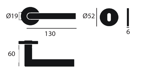 Medidas de la manilla alfa